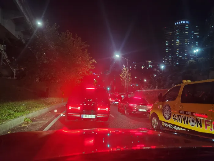Stuck in rush hour traffic